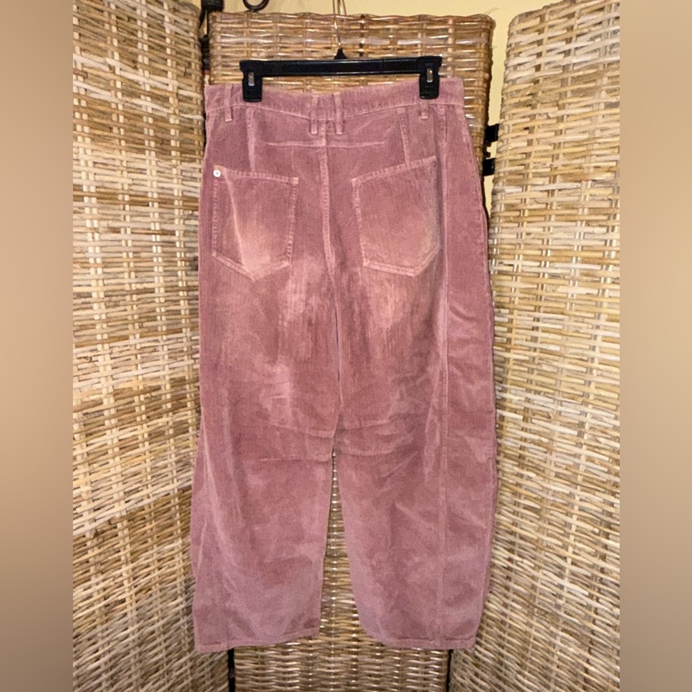#241 NWT Free People Good Luck Cord Barrel Pant - Withered Rose - Picture 6 of 7